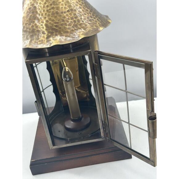 Federal Eagle Lantern Lamp Antique Brass/Wood American Maritime Patriotic Light - Picture 13 of 16